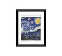 LABORATORIO 102 Tableau Vincent Van Gogh La Nuit étoilée (30x40 cm) Art Contemporain - Impression Photographique Murale avec Cadre Inclus - Affiche Moderne Prête à Accrocher