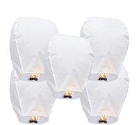 LABOTA Lot de 5 lanternes chinoises à libérer en mémoire, conception durable, lanternes flottantes pour voler à l'extérieur, décoration de fête, anniversaire, Aïd