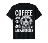 Labradoodle Funny Coffee and Labradoodles T-Shirt Graphique avec Valeur, Homme, Noir, M