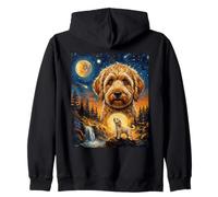 Labradoodle Howling to The Moon Chien Vintage Sweat à Capuche