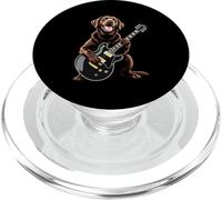 Labrador Amusant en Chocolat Jouant de la Guitare pour Amateurs de Musique PopSockets PopGrip pour MagSafe