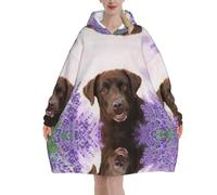 Labrador brun lavande chiens retriever,Sweat à capuche surdimensionné pour femme, sweat-shirt couverture, pull-over en flanelle