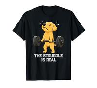 Labrador Deadlift Gym Rat Struggle est Une Vraie Lutte pour soulever Maman et Papa T-Shirt