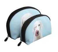 Labrador drôle, Trousse de Maquillage Coquille Femme Petit Porte-Monnaie Trousse de Toilette Trousse à cosmétiques 2 pièces
