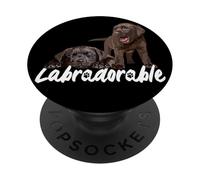 Labrador en Chocolat pour Amoureux des Chiens PopSockets PopGrip Adhésif