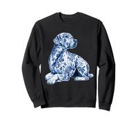 Labrador Floral avec Fleurs Chinoiserie Bleu Toile Art Chien Sweatshirt
