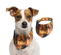 Labrador Golden Retriever d'automne remerciant,Bandanas pour Chien, écharpe en Coton, Bavoirs réglables pour Animaux de Compagnie,S
