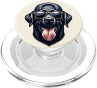 Labrador Labrador noir avec nuances et capuchon arrière PopSockets PopGrip pour MagSafe