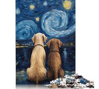 Labrador Love Couple Puzzles 1000 Pieces Cadeau Unique Jeu Éducatif Défi Jouet À De Qualité Supérieure Peinture Art pour Adultes Et Enfants À Partir De 14 Ans 1000pcs (38x26cm)