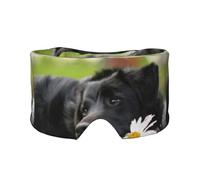Labrador noir Camomille Chiens Retriever Noirs,Masque pour les yeux bloquant la lumière Cache-yeux et cache-oreilles pour le sommeil