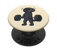 Labrador Noir soulevé de Terre Gym Rat Dog Lover Lifting Homme Femme PopSockets PopGrip Adhésif