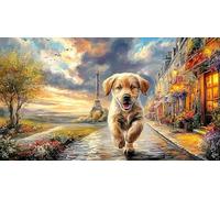 Labrador-Retriever 1000 pièces Jeu Stimulant Puzzle pour Adultes Papier recyclé Jeu Familial Amusant & Stimulant pour Relaxation, créativité et Cadeaux 70x50/1000 pièces