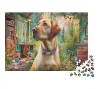 Labrador Retriever 1000 Pièces Papier Écologique Puzzle Premium pour Adultes Décompression du Jeu Éducatif Décoration Murale Et Cadeaux Le 38x26cm/1000pcs