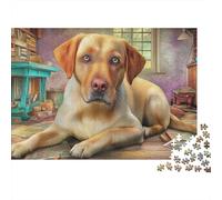 Labrador Retriever 1000 Pièces Puzzle Impossible Belle Décoration Familiale Yellow Labrador couché Puzzle Jouets De Difficiles pour Adultes Et Enfants 70x50cm/1000pcs