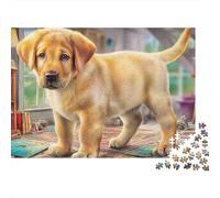Labrador Retriever 1000 Pièces Puzzle Impossible Belle Décoration Familiale Yellow Labrador Debout Puzzles Jouets De Difficiles pour La Famille 52x38cm/1000pcs