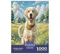 Labrador Retriever 1000 Pièces Puzzle pour Adultes Jeux De Défi Familial Divertissement Apaisant Cultiver l'esprit D'équipe pour Hommes, Femmes, Seniors 70x50cm/1000pcs