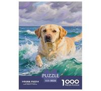 Labrador Retriever 1000 Pièces Puzzle pour Adultes Jeux De Défi Familial Puzzle Anti-Stress Cultiver l'esprit D'équipe pour Hommes, Femmes, Seniors 38x26cm/1000pcs
