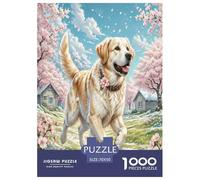 Labrador Retriever 1000 Pièces Puzzle pour Adultes Jeux Éducatifs Puzzle Anti-Stress Entraîner La Mémoire du Cerveau Cadeaux pour Adultes 70x50cm/1000pcs