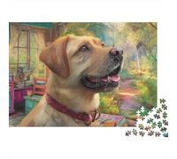 Labrador Retriever 1000 Pièces Puzzle Unique Belle Décoration Familiale Labrador Regarder Papillon Puzzle Jouets De Jeu pour Adultes 52x38cm/1000pcs