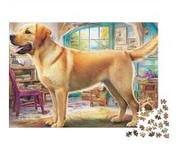 Labrador Retriever 1000 Pièces Puzzle Unique Décoration Moderne Yellow Labrador Debout Puzzle Jouets De Jeu pour La Famille 70x50cm/1000pcs
