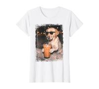 Labrador Retriever en Lunettes de Soleil en sirotant du café glacé T-Shirt Graphique avec Valeur