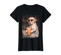 Labrador Retriever en Lunettes de Soleil en sirotant du café glacé T-Shirt Graphique avec Valeur