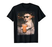 Labrador Retriever en Lunettes de Soleil en sirotant du café glacé T-Shirt Graphique avec Valeur
