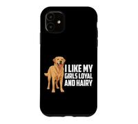 Labrador Retriever Labrador Retriever « I Like My Girl Loyal and Hairy Yellow Lab » Coque pour iPhone 11