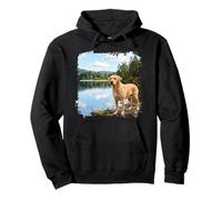 Labrador Retriever Lake Paysage Calme Scène extérieure Sweat à Capuche