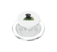 Labrador Retriever Noir Assis Herbe Verte Nature Art PopSockets PopGrip pour MagSafe