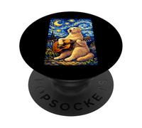 Labrador Retriever Playing Guitar Whimsical Art Camping PopSockets PopGrip Adhésif