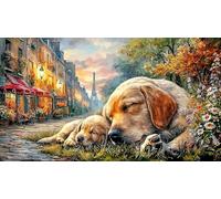 Labrador-Retriever Puzzle pour Adultes 1000 pièces Jeux éducatifs Cadeau Amusant & Activité Maison Jeu Stimulant pour Relaxation, créativité et Cadeaux 38x52/1000 pièces