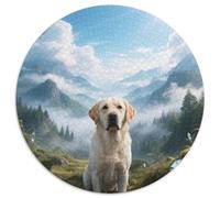 Labrador Retriever, Puzzle Rond 1000 Pièces Agrémenté Dechien de Compagnie, Parfait pour Un Dimanche Pluvieux À La Maison 1000pcs (67.5x67.5cm)