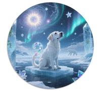 Labrador Retriever, Puzzle Rond 1000 Pièces Agrémenté Dechien de Compagnie, Parfait pour Un Dimanche Pluvieux À La Maison 1000pcs (67.5x67.5cm)