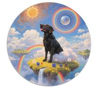 Labrador Retriever, Puzzle Rond 1000 Pièces Agrémenté Dechien de Compagnie, Parfait pour Un Dimanche Pluvieux À La Maison 1000pcs (67.5x67.5cm)