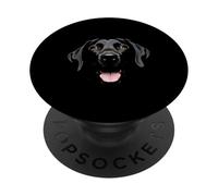Labrador Retriever Visage de laboratoire pour chien Noir PopSockets PopGrip Adhésif