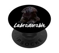 Labradorable Chcolate Labrador Retriever Chiot Marron PopSockets PopGrip Adhésif
