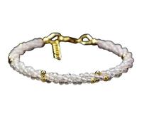 Labradorite 3mm Forme Ronde Perles à facettes 17,8 cm Fermoir Plaqué Or Bracelet pour Hommes et Femmes |LK_STACK_04182