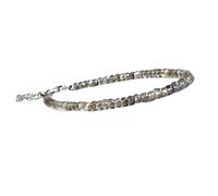 Labradorite 3mm Rondelle Perles à facettes 17,8 cm Fermoir réglable plaqué argent Bracelet pour hommes et femmes | LK_STACK_04115