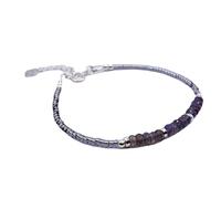 Labradorite 3mm Rondelle Perles à facettes 17,8 cm Fermoir réglable plaqué argent Bracelet pour hommes et femmes | LK_STACK_04095