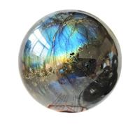 Labradorite Crystal Ball for Magic, Blue Flash Gemstone Sphere Desktop Ornament,Home Office Decor,Fortune Teller,Family Decorative,3~3.5cm Gemstone Stone