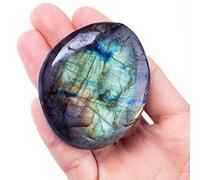 Labradorite Palm Stone Crystal Natural Chakra Reiki Polished Healing Pocket Worry Stone Crystal for Anxiety Stress Relief Therapy