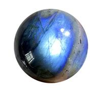 Labradorite Round Quartz Crystal Ball, Crystal Sphere Figurine, Polished Gemstone Divination Sphere for Yoga Feng Shui Home Decor,7~8cm