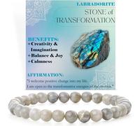 Labradorite - Transformation - Bracelet de Perles Pour Femmes 6mm en Semi-précieux Naturel élastique élastique Cristal Bijoux Cadeaux de Yoga
