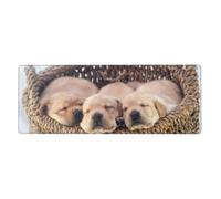Labradors Petits Chiots Golden Retriever,Grand Tapis de Souris pour Bureau, Clavier d'ordinateur, avec Base en Caoutchouc antidérapante, 30 x 80 cm