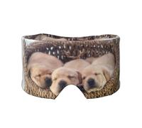 Labradors Petits chiots Golden Retriever,Masque pour les yeux bloquant la lumière Cache-yeux et cache-oreilles pour le sommeil