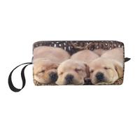 Labradors Petits Chiots Golden Retriever, Trousse de Maquillage Trousse à cosmétiques Trousse de Toilette de Voyage Portable Pochette de Maquillage