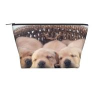 Labradors Petits Chiots Golden Retriever, Trousse de Toilette Trousse de Maquillage Sac à cosmétiques Trousse de Toilette de Voyage Portable