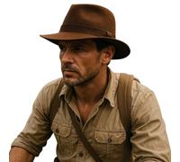 labreeze Chapeau d'explorateur marron safari, accessoire de costume classique Jungle Adventure pour adulte, taille unique