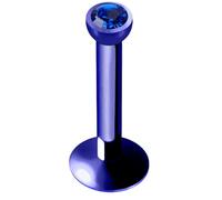 Labret anodisé bleu de 2 mm - Boucle d'oreille pour cartilage/lèvre - Labret en acier chirurgical anodisé - Labret fileté interne - Tige 16 g, Pierre de cristal, Sans pierre précieuse